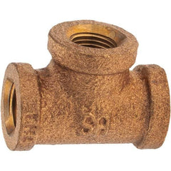 Merit Brass - Class 125, 1/8" Internal Pipe, Brass Tee - FBSPT x FBSPT x FBSPT - Exact Tool & Supply