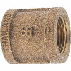 Merit Brass - Class 125, 3/4" Internal Pipe, Brass Coupling - FBSPT x FBSPT - Exact Tool & Supply