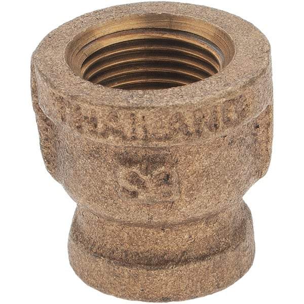Merit Brass - Class 125, 3/8 x 1/4" Internal Pipe, Brass Reducing Coupling - FBSPT x FBSPT - Exact Tool & Supply
