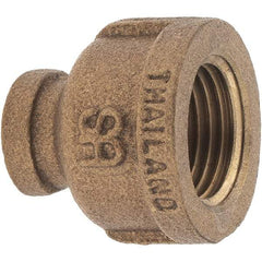 Merit Brass - Class 125, 1/2 x 1/8" Internal Pipe, Brass Reducing Coupling - FBSPT x FBSPT - Exact Tool & Supply