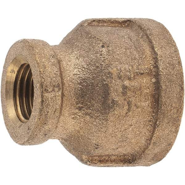 Merit Brass - Class 125, 1/2 x 1/4" Internal Pipe, Brass Reducing Coupling - FBSPT x FBSPT - Exact Tool & Supply