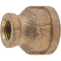 Merit Brass - Class 125, 1/2 x 1/4" Internal Pipe, Brass Reducing Coupling - FBSPT x FBSPT - Exact Tool & Supply