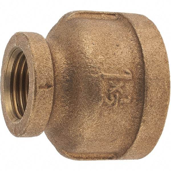 Merit Brass - Class 125, 1 x 1/2" Internal Pipe, Brass Reducing Coupling - FBSPT x FBSPT - Exact Tool & Supply