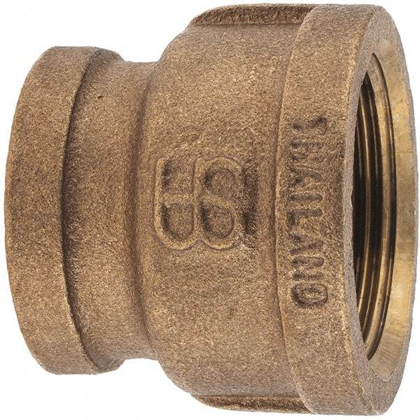 Merit Brass - Class 125, 1-1/4 x 1" Internal Pipe, Brass Reducing Coupling - FBSPT x FBSPT - Exact Tool & Supply