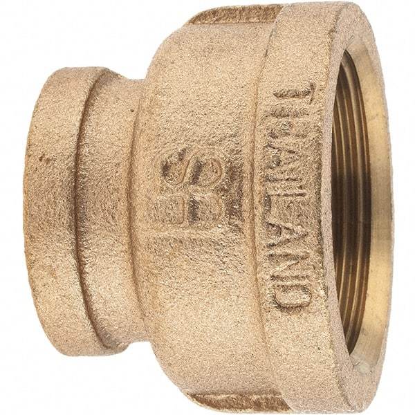Merit Brass - Class 125, 1-1/2 x 1" Internal Pipe, Brass Reducing Coupling - FBSPT x FBSPT - Exact Tool & Supply
