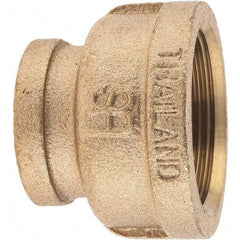 Merit Brass - Class 125, 1-1/2 x 1" Internal Pipe, Brass Reducing Coupling - FBSPT x FBSPT - Exact Tool & Supply