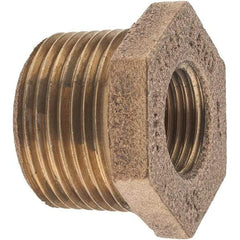 Merit Brass - Class 125, 1 x 1/2" Internal Pipe, Brass Hex Bushing - MBSPT x FBSPT - Exact Tool & Supply