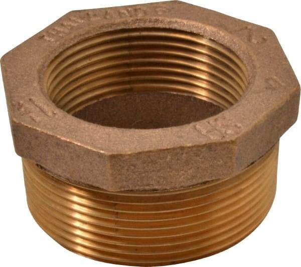 Merit Brass - Class 125, 2 x 1-1/2" Internal Pipe, Brass Hex Bushing - MBSPT x FBSPT - Exact Tool & Supply