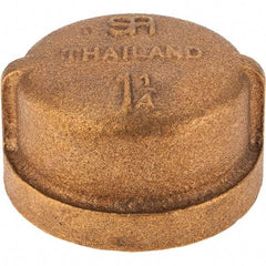 Merit Brass - Class 125, 1-1/4" Internal Pipe, Brass End Cap - FBSPT - Exact Tool & Supply