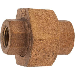 Merit Brass - Class 125, 1/8" Internal Pipe, Brass Union - FBSPT x FBSPT - Exact Tool & Supply