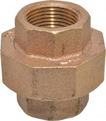 Merit Brass - Class 125, 3/4" Internal Pipe, Brass Union - FBSPT x FBSPT - Exact Tool & Supply