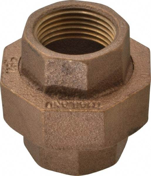 Merit Brass - Class 125, 1" Internal Pipe, Brass Union - FBSPT x FBSPT - Exact Tool & Supply