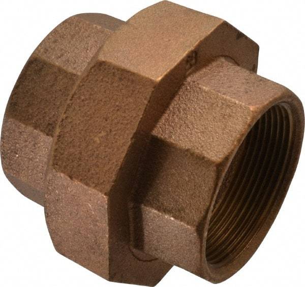 Merit Brass - Class 125, 2" Internal Pipe, Brass Union - FBSPT x FBSPT - Exact Tool & Supply