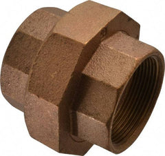 Merit Brass - Class 125, 2" Internal Pipe, Brass Union - FBSPT x FBSPT - Exact Tool & Supply