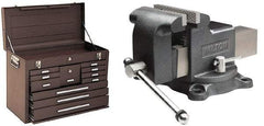 Value Collection - 11 Drawer Tool Chest - 26-1/2" Wide x 12" Deep x 18-7/8" High, Steel, Brown - Exact Tool & Supply