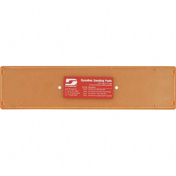 Dynabrade - 11 x 2-3/4" Rectangular Hook Face Backing Pad - File Board Sander Compatible, Screw Attachment, Nonvacuum Pad, 3/8" Thick, Medium Density, Short Nap - Exact Tool & Supply