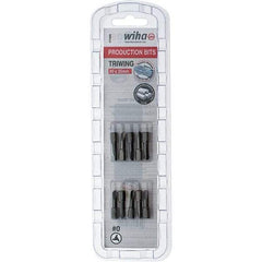 Wiha - 1/4" Drive, #0 Tri-Wing Screwdriver Bit - 1" OAL - Exact Tool & Supply