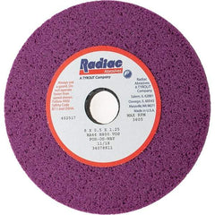 Radiac Abrasives - 8" Diam x 1-1/4" Hole x 1/2" Thick, H Hardness, 46 Grit Surface Grinding Wheel - Aluminum Oxide, Type 1, Coarse Grade, 3,600 Max RPM, Vitrified Bond, No Recess - Exact Tool & Supply