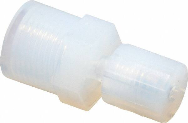 Parker - 1/8" Tube OD, PFA PTFE Plastic Compression Tube Female Straight Adapter - 1/4 NPT Pipe, 300°F Max, Plastic Grip - Exact Tool & Supply