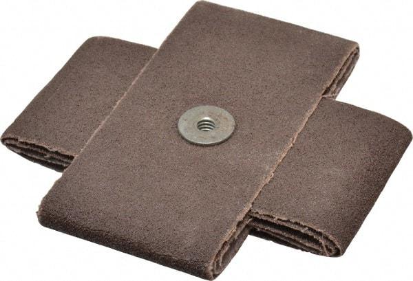 Made in USA - 60 Grit, Medium Grade, Aluminum Oxide Cross Pad - 4" Long x 2" Wide x 2" Thick, Cloth Backed, X Backing Weight, 10 Ply, 12,000 Max RPM - Exact Tool & Supply