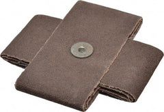 Made in USA - 60 Grit, Medium Grade, Aluminum Oxide Cross Pad - 4" Long x 2" Wide x 2" Thick, Cloth Backed, X Backing Weight, 10 Ply, 12,000 Max RPM - Exact Tool & Supply