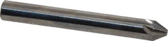 Made in USA - 1/4" Head Diam, 1/4" Shank Diam, 6 Flute 60° Solid Carbide Countersink - Bright Finish, 2" OAL, 0.078" Nose Diam, Single End, Straight Shank, Right Hand Cut - Exact Tool & Supply