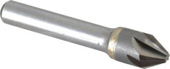 Made in USA - 1/2" Head Diam, 3/8" Shank Diam, 6 Flute 60° Solid Carbide Countersink - Exact Tool & Supply