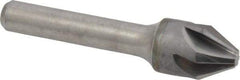 Made in USA - 5/8" Head Diam, 3/8" Shank Diam, 6 Flute 60° Solid Carbide Countersink - Bright Finish, 2-5/8" OAL, 0.203" Nose Diam, Single End, Straight Shank, Right Hand Cut - Exact Tool & Supply