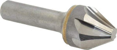 Made in USA - 1" Head Diam, 1/2" Shank Diam, 6 Flute 60° Solid Carbide Countersink - Bright Finish, 3" OAL, 0.328" Nose Diam, Single End, Straight Shank, Right Hand Cut - Exact Tool & Supply