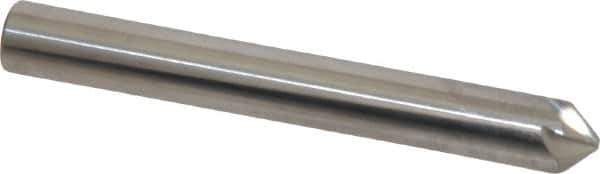 Made in USA - 1/4" Head Diam, 1/4" Shank Diam, 6 Flute 90° Solid Carbide Countersink - Bright Finish, 2" OAL, 0.046" Nose Diam, Single End, Straight Shank, Right Hand Cut - Exact Tool & Supply