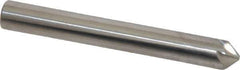 Made in USA - 1/4" Head Diam, 1/4" Shank Diam, 6 Flute 90° Solid Carbide Countersink - Bright Finish, 2" OAL, 0.046" Nose Diam, Single End, Straight Shank, Right Hand Cut - Exact Tool & Supply