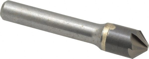 Made in USA - 1/2" Head Diam, 3/8" Shank Diam, 6 Flute 90° Solid Carbide Countersink - Exact Tool & Supply