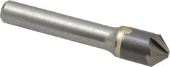 Made in USA - 1/2" Head Diam, 3/8" Shank Diam, 6 Flute 90° Solid Carbide Countersink - Exact Tool & Supply