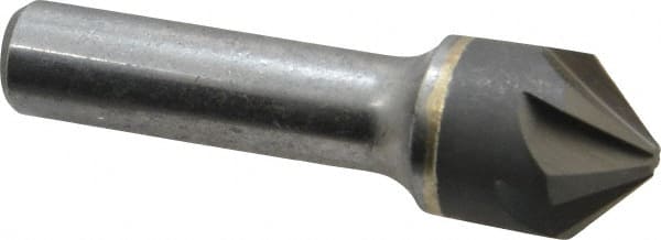 Made in USA - 3/4" Head Diam, 1/2" Shank Diam, 6 Flute 90° Solid Carbide Countersink - Exact Tool & Supply