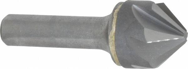 Made in USA - 1" Head Diam, 1/2" Shank Diam, 6 Flute 90° Solid Carbide Countersink - Exact Tool & Supply