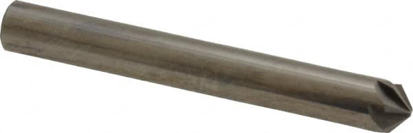 Made in USA - 1/4" Head Diam, 1/4" Shank Diam, 6 Flute 100° Solid Carbide Countersink - Exact Tool & Supply