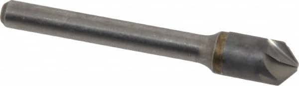 Made in USA - 3/8" Head Diam, 1/4" Shank Diam, 6 Flute 100° Solid Carbide Countersink - Exact Tool & Supply