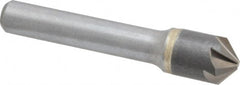 Made in USA - 1/2" Head Diam, 3/8" Shank Diam, 6 Flute 100° Solid Carbide Countersink - Exact Tool & Supply