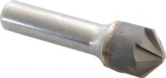 Made in USA - 3/4" Head Diam, 1/2" Shank Diam, 6 Flute 100° Solid Carbide Countersink - Exact Tool & Supply