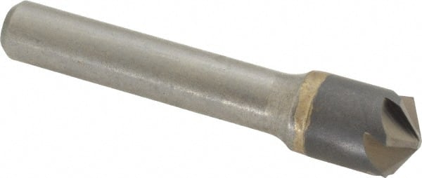 Made in USA - 1/2" Head Diam, 3/8" Shank Diam, 6 Flute 120° Solid Carbide Countersink - Exact Tool & Supply