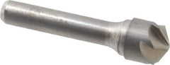 Made in USA - 5/8" Head Diam, 3/8" Shank Diam, 6 Flute 120° Solid Carbide Countersink - Bright Finish, 2-5/8" OAL, 0.109" Nose Diam, Single End, Straight Shank, Right Hand Cut - Exact Tool & Supply