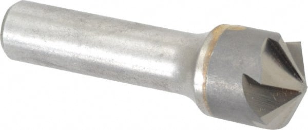 Made in USA - 3/4" Head Diam, 1/2" Shank Diam, 6 Flute 120° Solid Carbide Countersink - Exact Tool & Supply