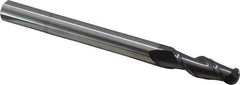 Accupro - 1/2" Diam, 1-1/2" LOC, 2 Flute Solid Carbide Ball End Mill - AlTiN Finish, Single End, 6" OAL, 1/2" Shank Diam, Spiral Flute - Exact Tool & Supply