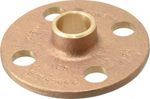 NIBCO - 3/4" Pipe, 3-7/8" OD, Cast Copper Companion Pipe Flange - 125 psi, C End Connection, 2-3/4" Across Bolt Hole Centers - Exact Tool & Supply