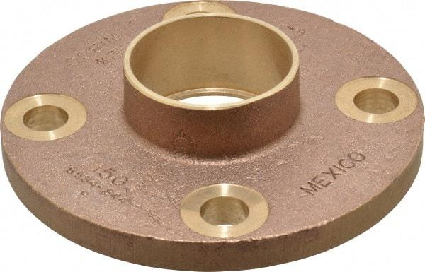 NIBCO - 2-1/2" Pipe, 7" OD, Cast Copper Companion Pipe Flange - 150 psi, C End Connection, 5-1/2" Across Bolt Hole Centers - Exact Tool & Supply