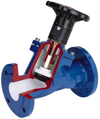 NIBCO - 10" Pipe, Flanged End Connections, Y Pattern Calibrated Balance Valve - 33-1/2mm Long, 449mm High, 200 Max psi, Iron Body - Exact Tool & Supply