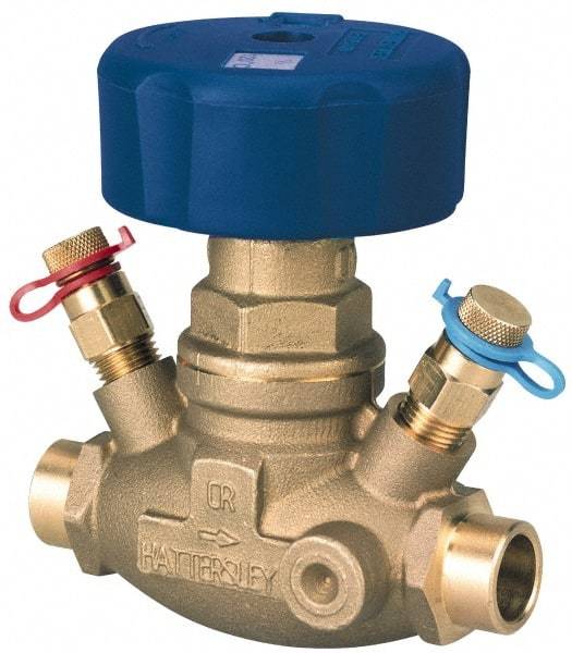 NIBCO - 3/4" Pipe, Threaded End Connections, Straight Calibrated Balance Valve - 100mm Long, 97mm High, 240 Max psi, Brass Body - Exact Tool & Supply