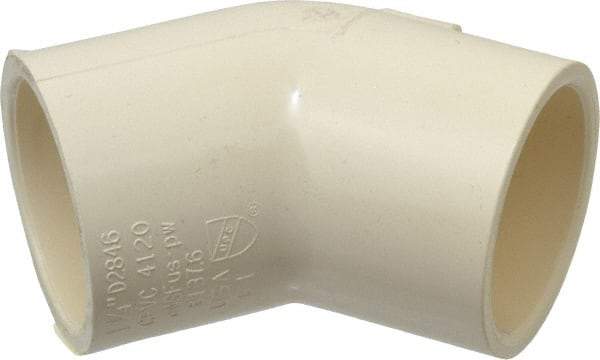 NIBCO - 1-1/4" CPVC Plastic Pipe 45° Elbow - Slip x Slip End Connections - Exact Tool & Supply