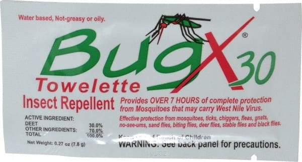 North - 50 Count 30% DEET Towelette - For Biting Flies, Black Flies, Chiggers, Deer Flies, Gnats, Midges, Mosquitoes, No-See-Ums, Stable Flies, Fleas - Exact Tool & Supply