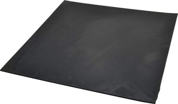 Made in USA - 12" Long, 12" Wide, 1/8" Thick, Neoprene Rubber Foam Sheet - 50 to 60 Durometer, Black, -40 to 225°F, 2,500 psi Tensile Strength, Plain Backing, Stock Length - Exact Tool & Supply